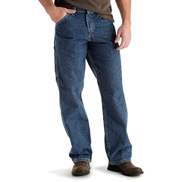 Lee Men's Dungarees Straight Leg Carpenter Jeans, 30W X 29L, Stone Wash Blue - Picture 1 of 3